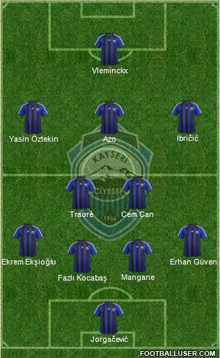 Kayseri Erciyesspor 4-2-3-1 football formation