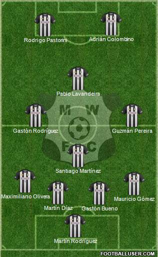 Montevideo Wanderers Fútbol Club 4-3-1-2 football formation