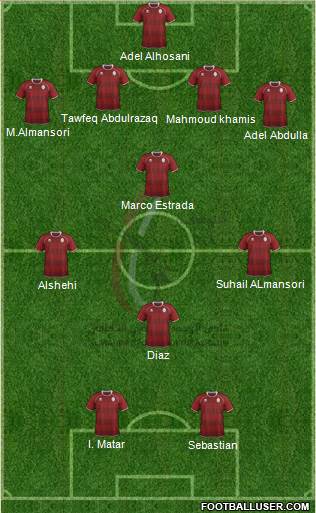 Al-Wahda (UAE) 4-3-1-2 football formation
