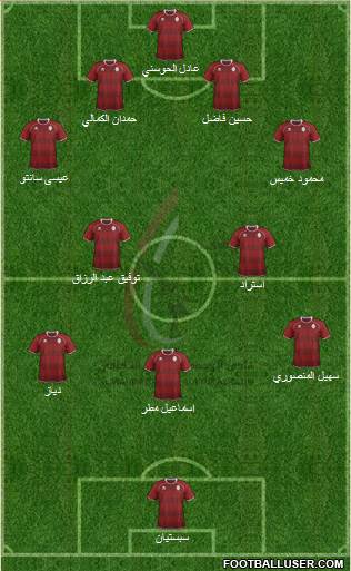 Al-Wahda (UAE) 4-4-1-1 football formation