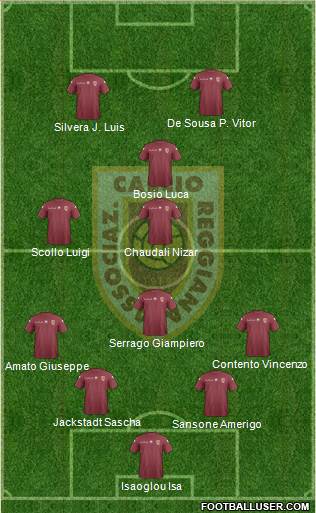 Reggiana 4-1-4-1 football formation