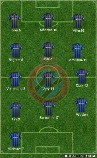 Club Brugge KV 4-2-3-1 football formation