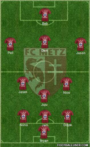 Football Club de Metz 3-5-1-1 football formation