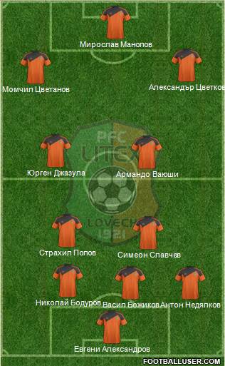 Litex (Lovech) 4-5-1 football formation