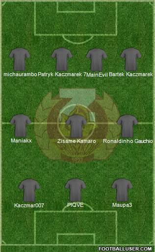Znicz Pruszkow 3-4-3 football formation