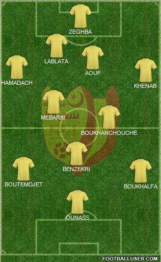 Mouloudia Club de Saïda 4-3-2-1 football formation