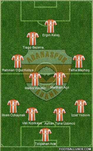 Adanaspor A.S. 4-4-1-1 football formation
