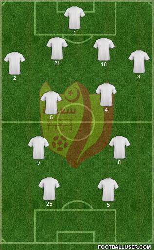 Mouloudia Club de Saïda 4-4-2 football formation