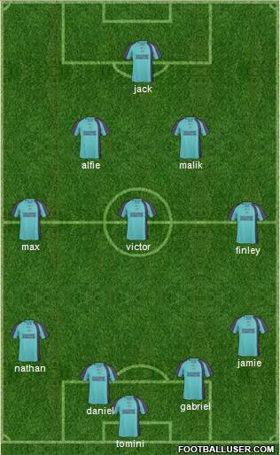 Grays Athletic 4-3-2-1 football formation