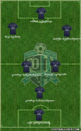 Dinamo Tbilisi 4-2-1-3 football formation