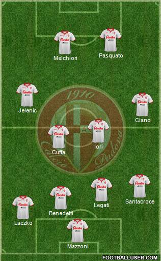 Padova 4-4-2 football formation