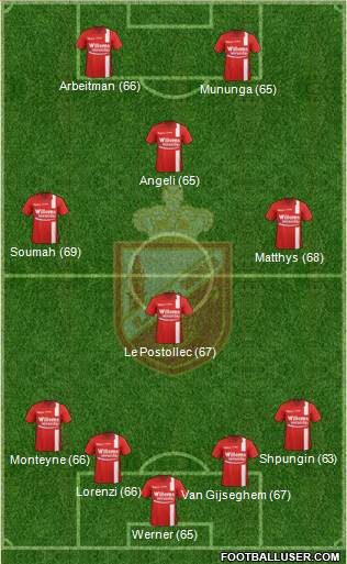 RAEC Mons 4-4-2 football formation