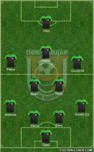 Chavdar (Byala Slatina) 4-2-3-1 football formation