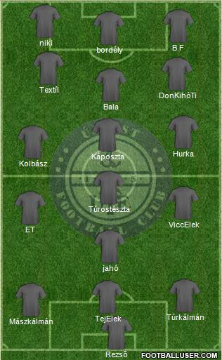 Újpest FC 5-4-1 football formation