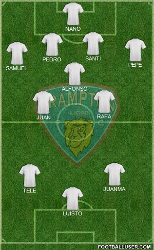 Brampton Lions FC 4-1-2-3 football formation