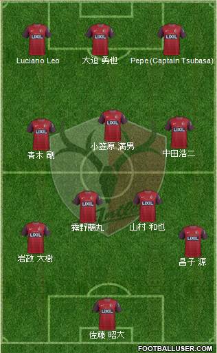 Kashima Antlers 4-3-3 football formation