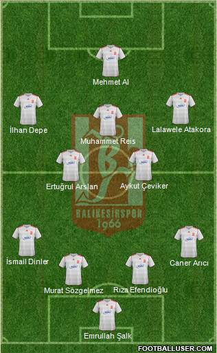 Balikesirspor 4-2-3-1 football formation
