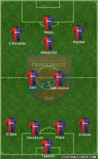 GSS Panionios 4-2-1-3 football formation
