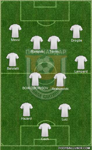 Chavdar (Byala Slatina) 3-4-2-1 football formation