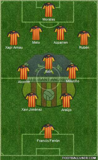 U.E. Sant Andreu 4-3-2-1 football formation