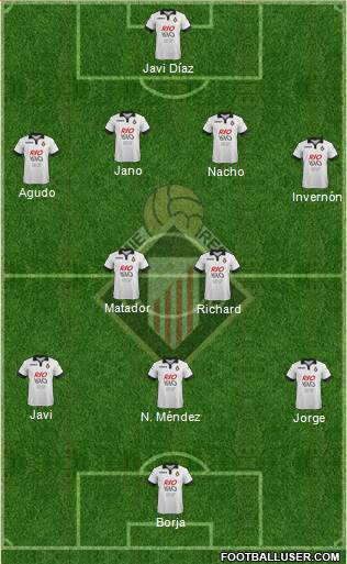 Caudal Deportivo 4-2-3-1 football formation