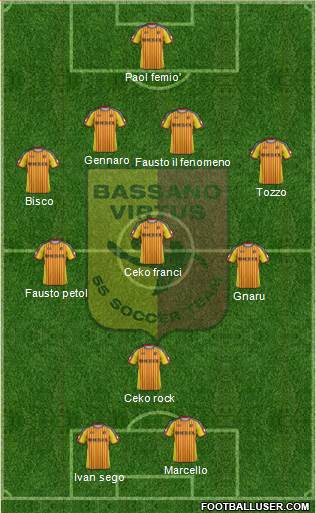 Bassano Virtus 4-3-2-1 football formation