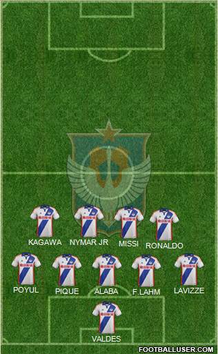 Albirex Niigata 4-1-2-3 football formation