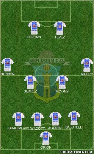 Benidorm C.D. 4-2-1-3 football formation