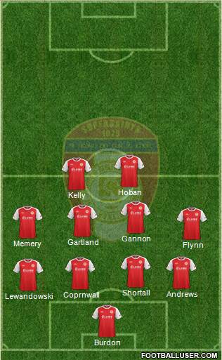 St. Patrick's Athletic 5-4-1 football formation