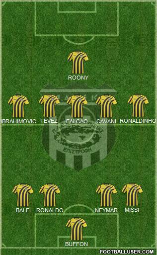 PAEE Keryneias 4-5-1 football formation