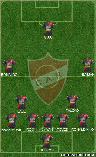 Club Atlético Rentistas 4-2-1-3 football formation