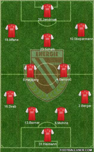 FC Energie Cottbus 4-5-1 football formation