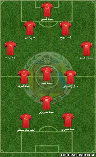 Haras El-Hodoud 4-3-1-2 football formation