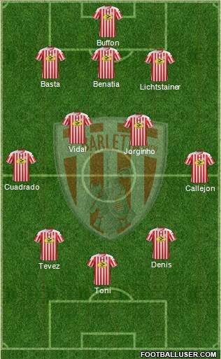 Barletta 3-4-3 football formation