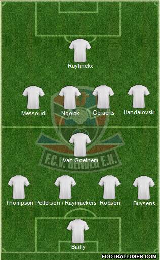 FCV Dender E.H. 4-1-4-1 football formation