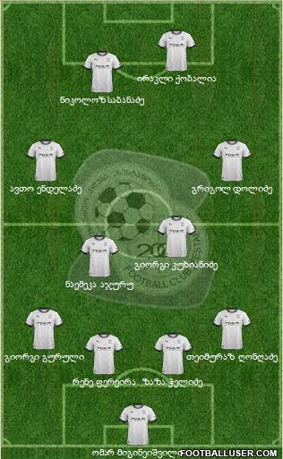 FC Zestafoni 4-2-2-2 football formation