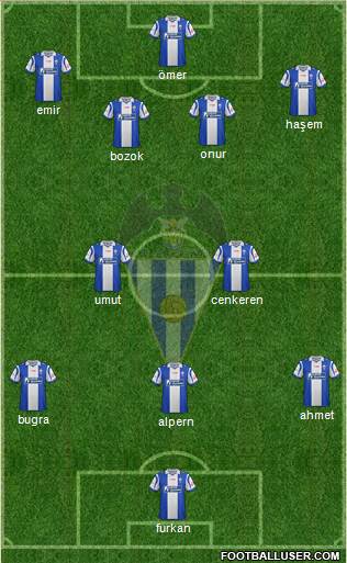 C.D. Alcoyano 4-3-2-1 football formation