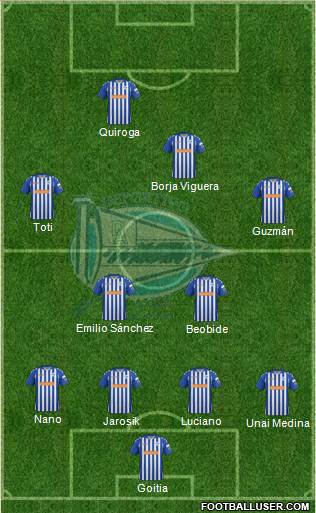 D. Alavés S.A.D. 4-4-1-1 football formation