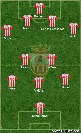 Algeciras C.F. 4-2-3-1 football formation