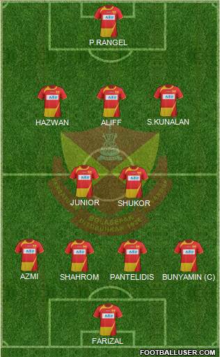 Selangor 4-2-3-1 football formation