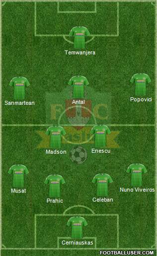 FC Vaslui 4-1-4-1 football formation