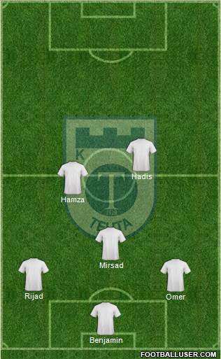 KS Teuta Durrës 5-4-1 football formation