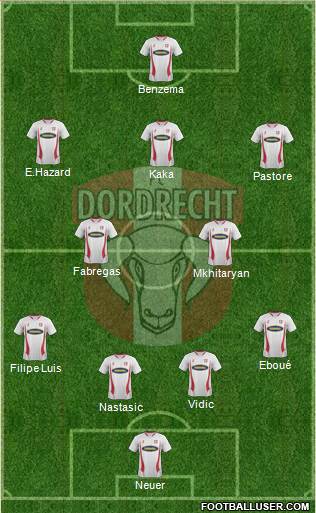 FC Dordrecht 4-2-3-1 football formation