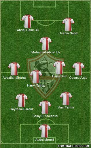 Zamalek Sporting Club 3-4-1-2 football formation