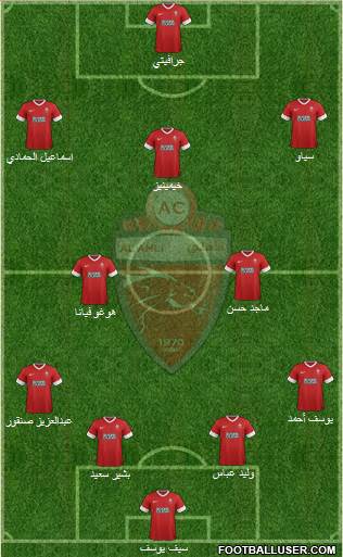 Al-Ahli (UAE) 4-2-3-1 football formation