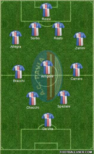 Pavia 4-3-2-1 football formation