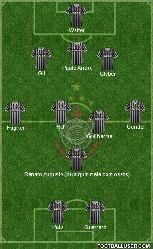 SC Corinthians Paulista 3-4-1-2 football formation