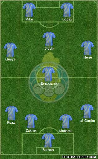 Al-Gharrafa Sports Club 3-4-1-2 football formation