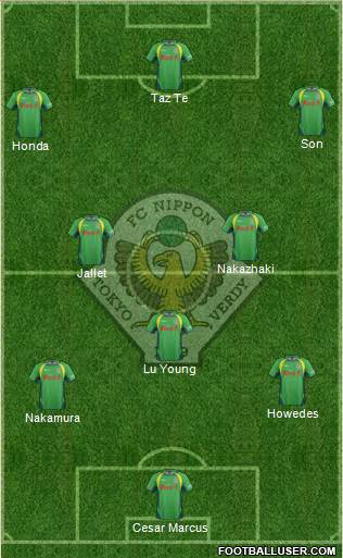Tokyo Verdy 4-3-3 football formation