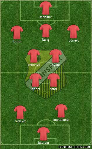Arsinspor 4-4-2 football formation
